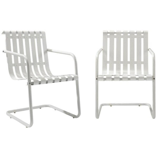 Veranda Gracie Retro Metal Outdoor Spring Chair Alabaster White VE383084 Zoro